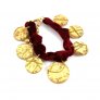 Felt Bracelet, Crimson/Gold