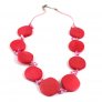 Flat Disc Necklace, Salmon Pink