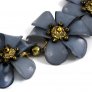 Flower Necklace, Steel Blue