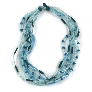Seed Bead Necklace, Light Blue