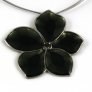 Enamel Flower Pendant Necklace, Hunter Green